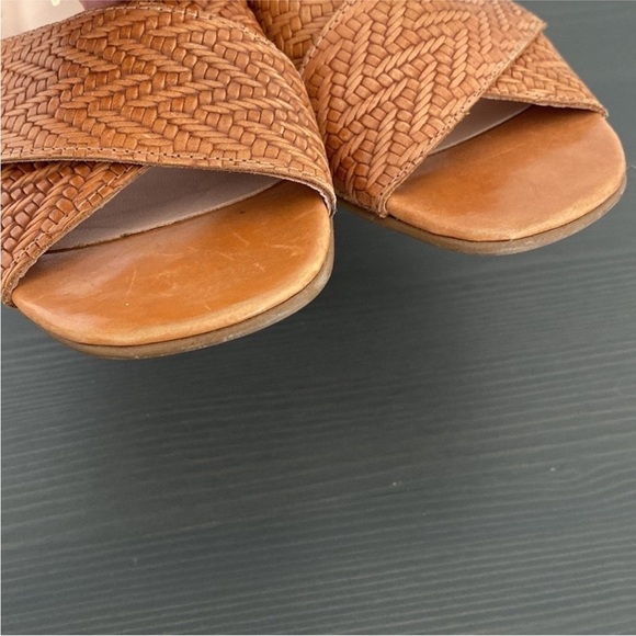 Marroqui Sanchez Chevron Weave Criss Cross Sandals Block Jute Heel Size 9.5 - Picture 5 of 15